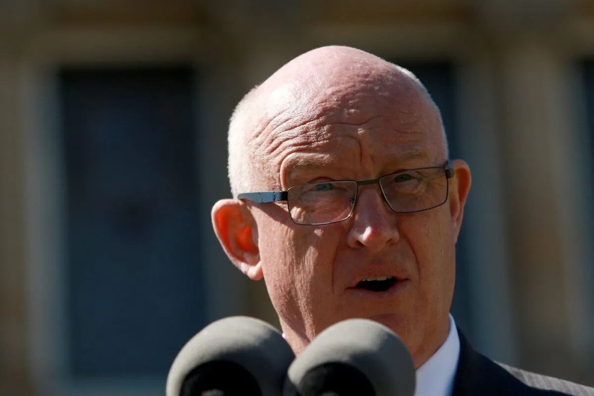 B.C. Public Safety Minister Mike Farnworth speaks about crime reduction during a press conference at the Provincial Court of British Columbia in Nanaimo, B.C., on April 12, 2023. (The Canadian Press/Chad Hipolito)
