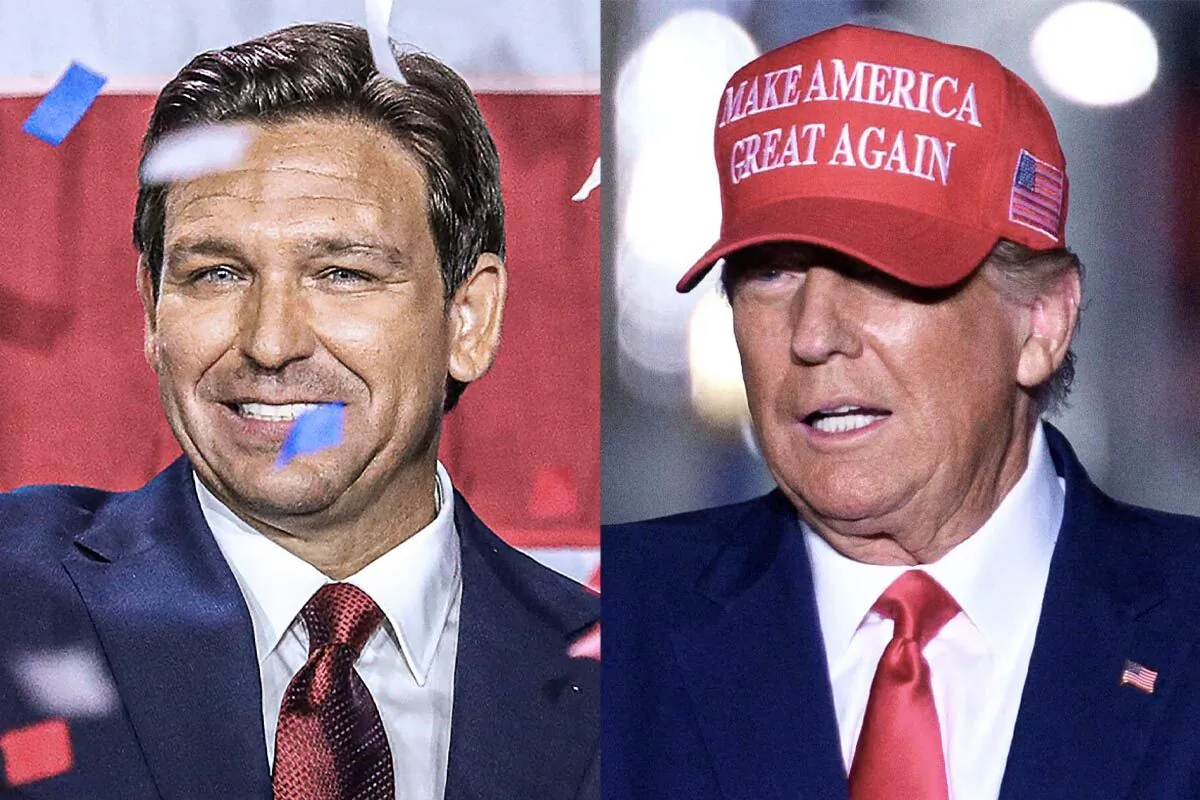(L-R) Florida Gov. Ron DeSantis and Former President Donald Trump. (Giorgio Viera/Angela Weiss/Getty Images)