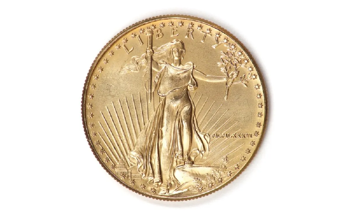 American $50 gold coin.
Regormark/Shutterstock