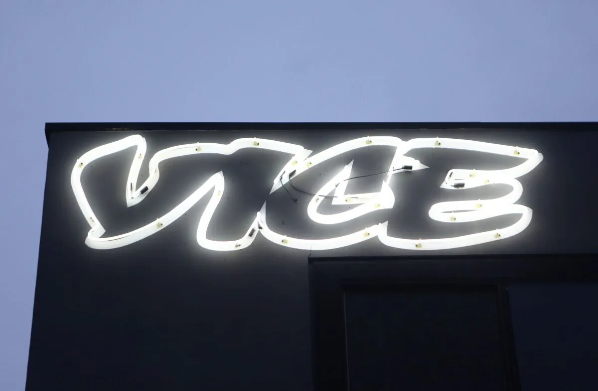 Vice Media offices display the Vice logo at dusk in Venice, Calif., on Feb. 1, 2019. (Mario Tama/Getty Images)