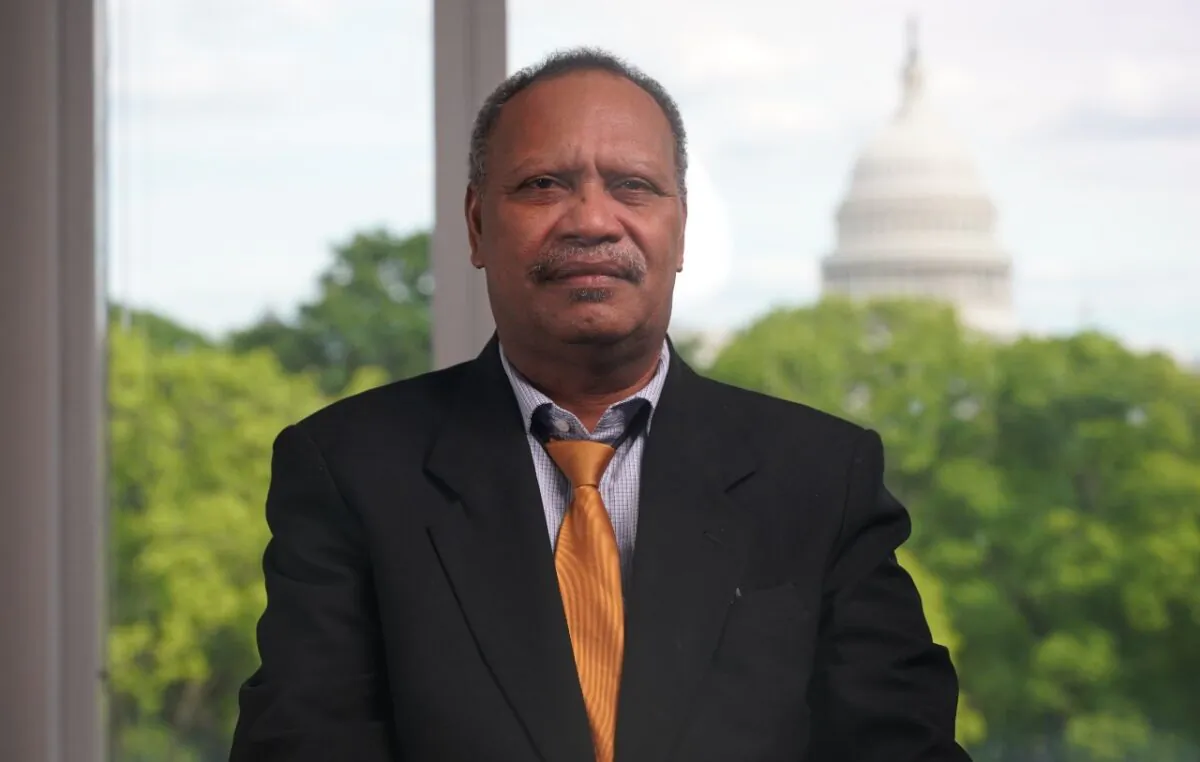 Daniel Suidani, former premier of the Malaita Province in Solomon Islands, in Washington on April 25, 2023. (Wei Wu/The Epoch Times)