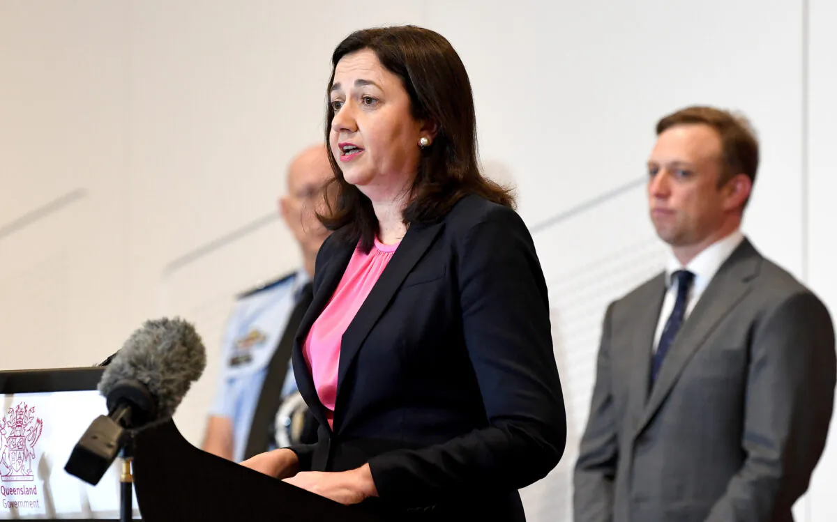 Premier Annastacia Palaszczuk speaks at a press conference as she gives an update on Queensland COVID-19 Border Controls in Brisbane, Australia on  on June 30, 2020. (Bradley Kanaris/Getty Images)