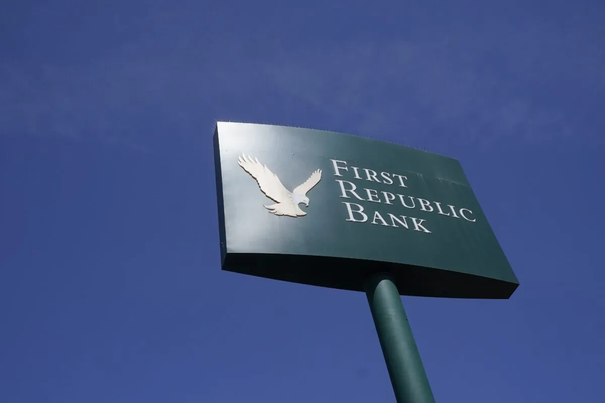 A sign for a First Republic Bank location is shown in San Francisco, Tuesday, April 25, 2023. 
Regulators seized troubled First Republic Bank early Monday and sold all of its deposits and most of its assets to JPMorgan Chase Bank in a bid to head off further banking turmoil in the US. (Jeff Chiu/AP)