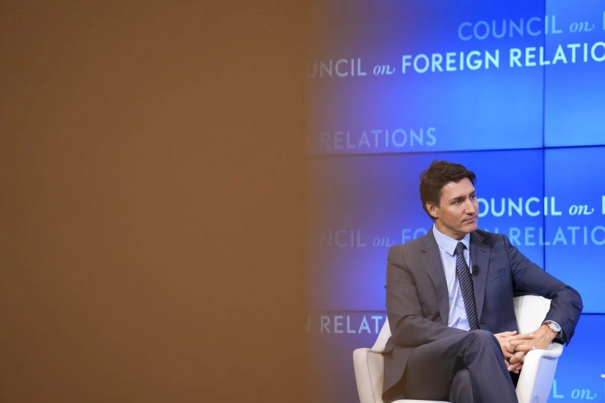 Prime Minister Justin Trudeau takes part in a question and answer session at the Council on Foreign Relations in New York on April 28, 2023. (The Canadian Press/Sean Kilpatrick)
