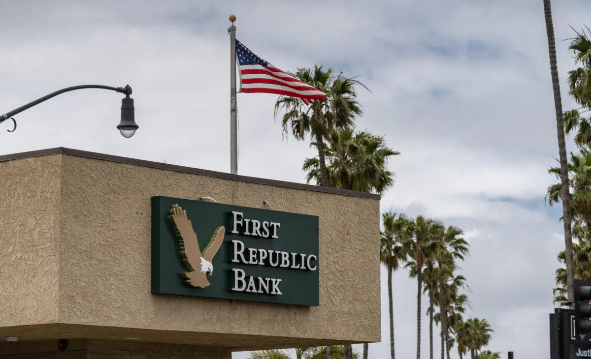 A First Republic Bank location in Newport Beach, Calif., on May 1, 2023. (John Fredricks/The Epoch Times)