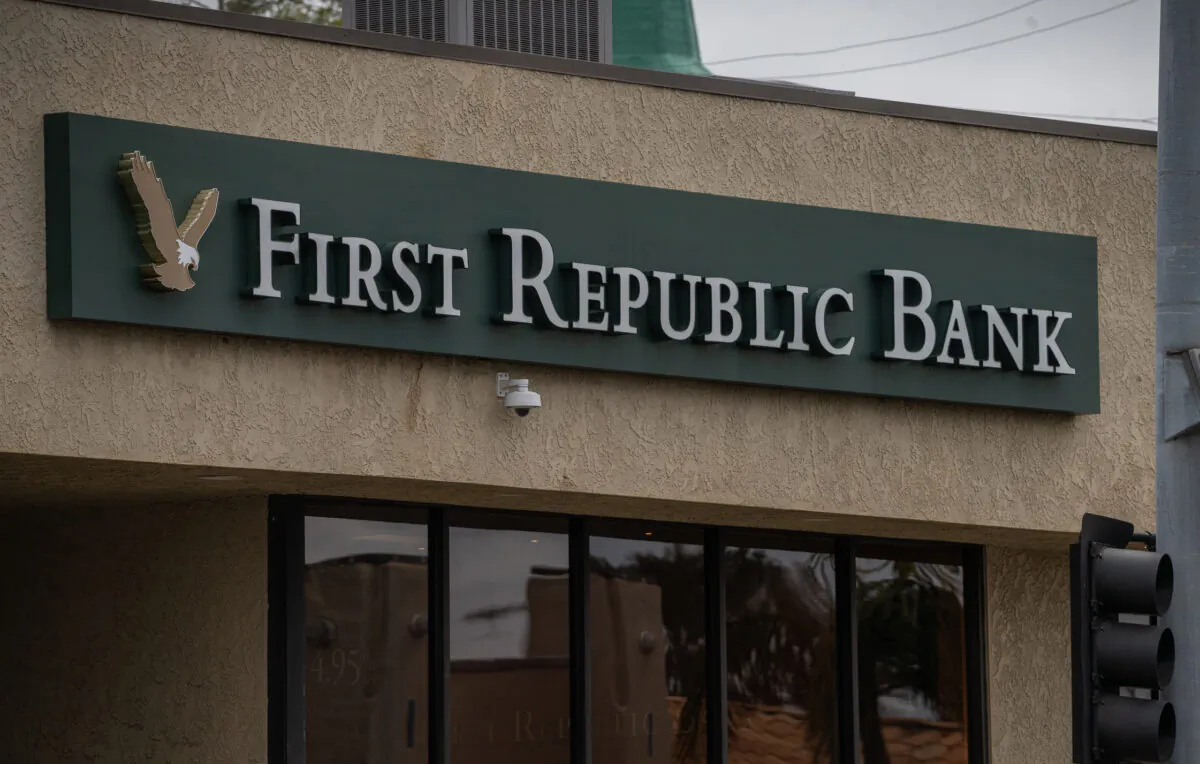 A First Republic Bank location in Newport Beach, Calif., on May 1, 2023. (John Fredricks/The Epoch Times)