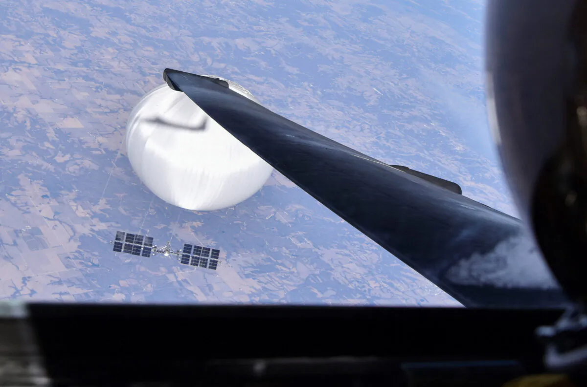 A U.S. Air Force U-2 pilot flies above the suspected Chinese surveillance balloon as it hovers over the central continental United States on Feb. 3, 2023, before later being shot down by the Air Force off the coast of South Carolina on Feb. 22, 2023. (U.S. Air Force/Department of Defence/Handout via Reuters)
