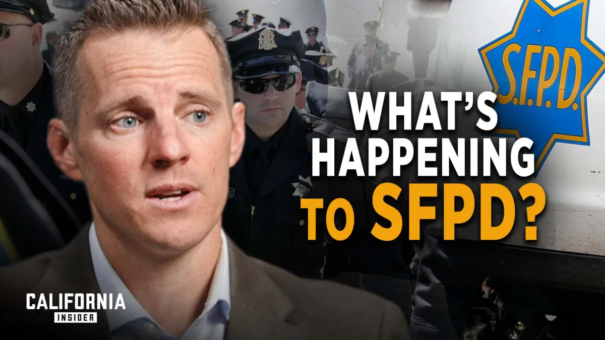 Former San Francisco Police Department Officer Joel Aylworth in an interview with the show California Insider. (Oksana Khan/The Epoch Times)