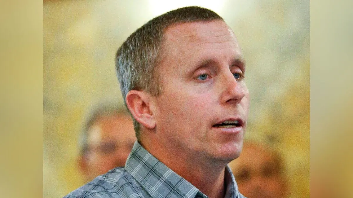 Floyd Bledsoe speaks at the Kansas Statehouse in Topeka, Kan., on Jan. 28, 2016. (Chris Neal/The Topeka Capital-Journal via AP)