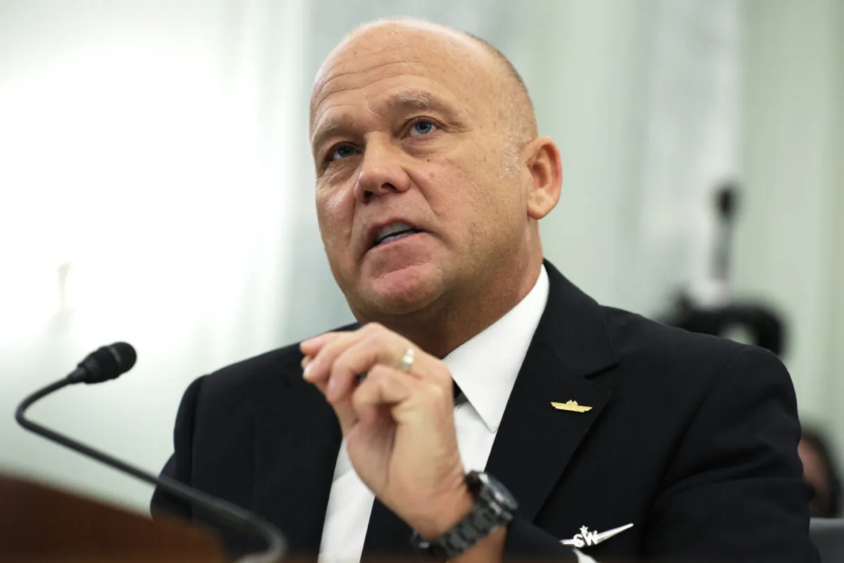 President of the Southwest Airlines Pilots Association Casey Murray testifies during a hearing before Senate Commerce, Science and Transportation Committee at Russell Senate Office Building in Washington on Feb. 9, 2023. (Alex Wong/Getty Images)