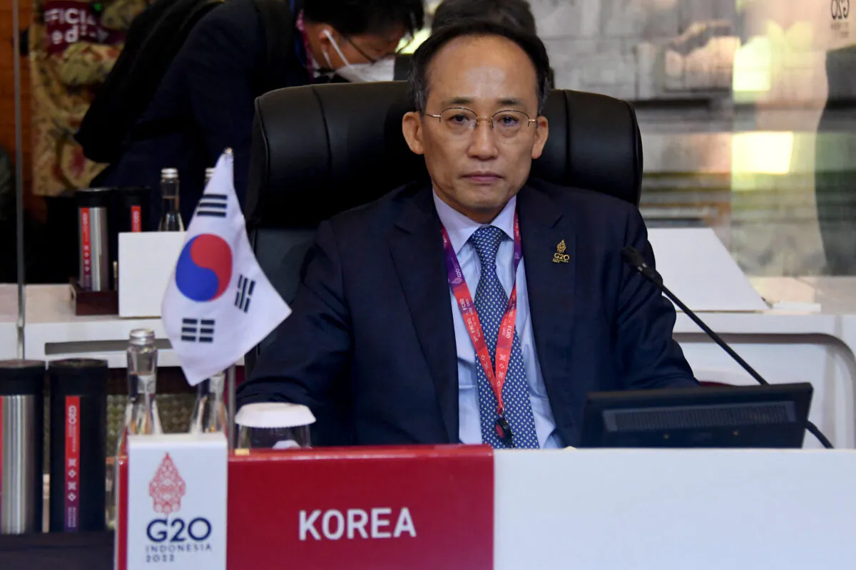 South Korea Deputy Prime Minister and Minister of Economy and Finance Choo Kyung-ho attends the G-20 Finance Ministers Meeting in Nusa Dua, on Indonesia resort island of Bali, on July 15, 2022. (Sonny Tumbelaka/Pool/AFP via Getty Images)