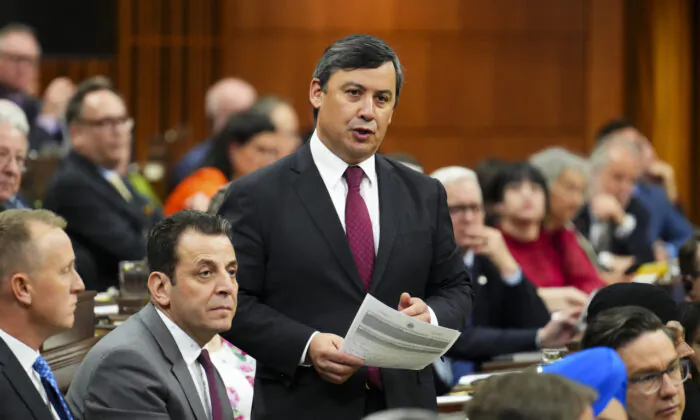 Conservative MP Michael Chong rises during question period in the House of Commons on Parliament Hill in Ottawa on May 2, 2023. (The Canadian Press/Sean Kilpatrick)