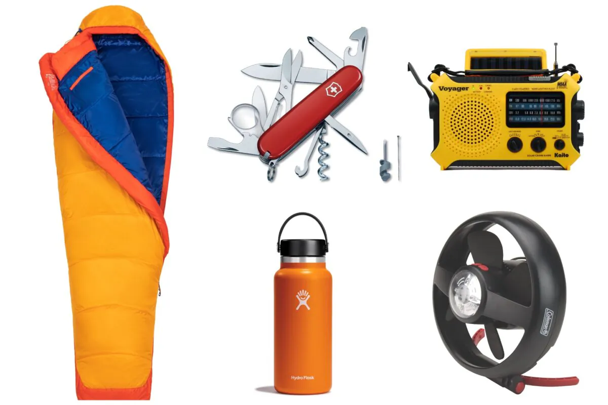 (Courtesy of Kaito, Hydroflask, Coleman, Marmot, Victorinox)