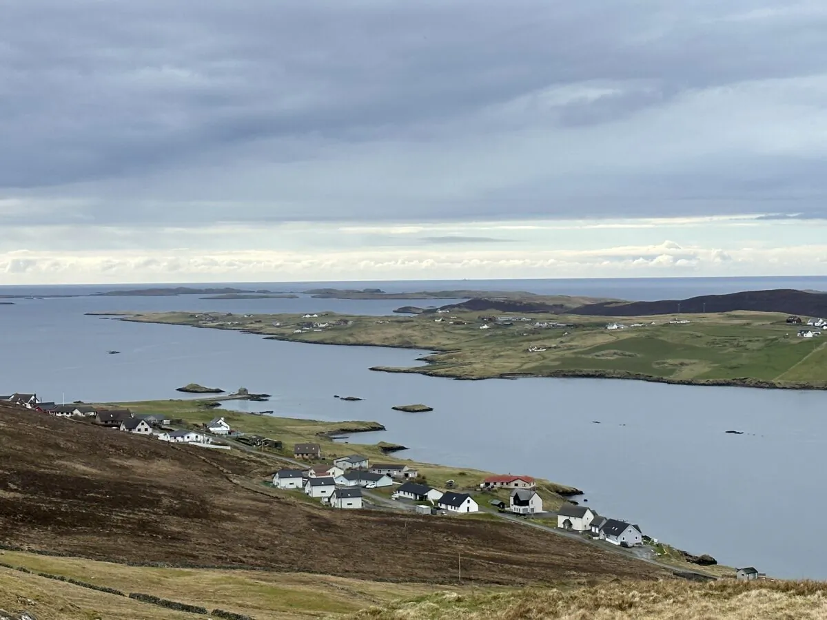 Shetland sits between the North Sea and the Atlantic Ocean, roughly halfway between mainland Scotland and the shores of Norway. (Tim Johnson)
