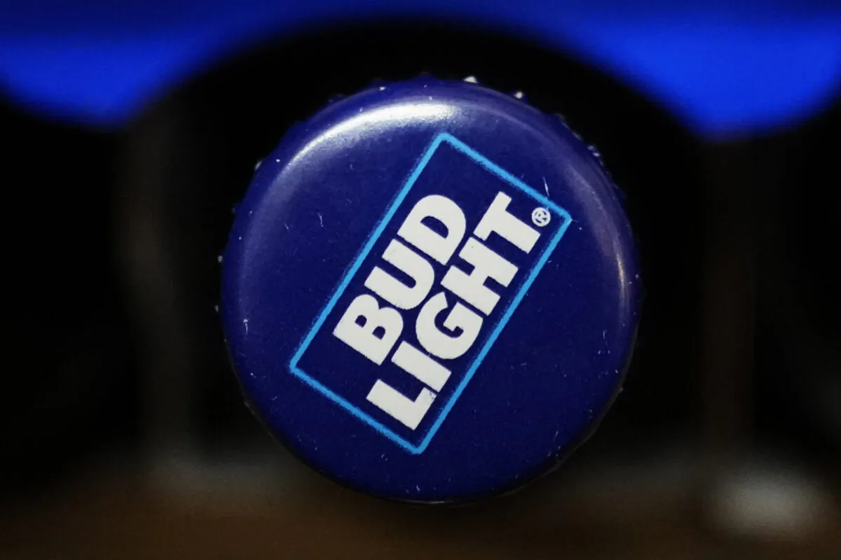 A bottle of Bud Light beer is seen at a grocery store in Glenview, Ill., on April 25, 2023. (Nam Y. Huh/AP Photo)