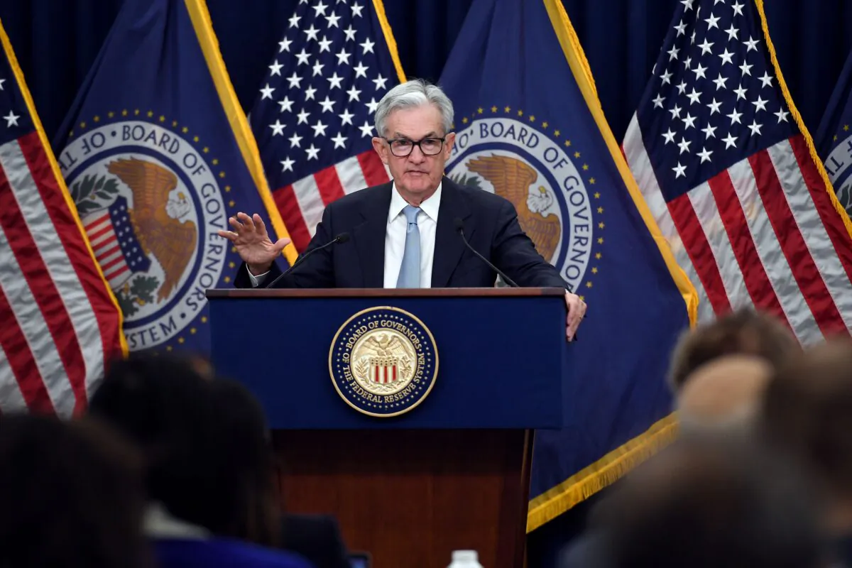 Federal Reserve Board Chair Jerome Powell speaks during a news conference at the Federal Reserve in Washington on March 22, 2023. (Olivier Douliery/AFP via Getty Images)