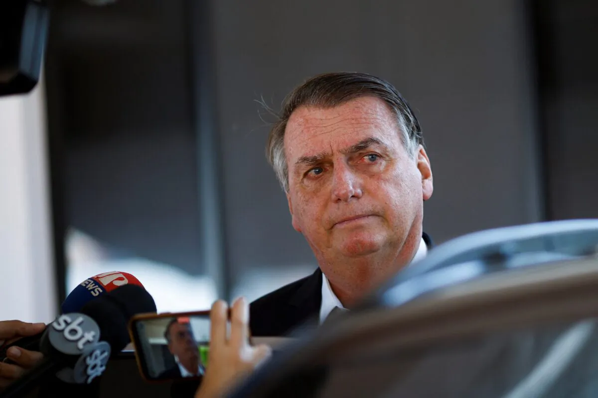 Former Brazilian President Jair Bolsonaro leaves his home following a search operation, in Brasilia, Brazil, May 3, 2023. (Adriano Machado/Reuters)