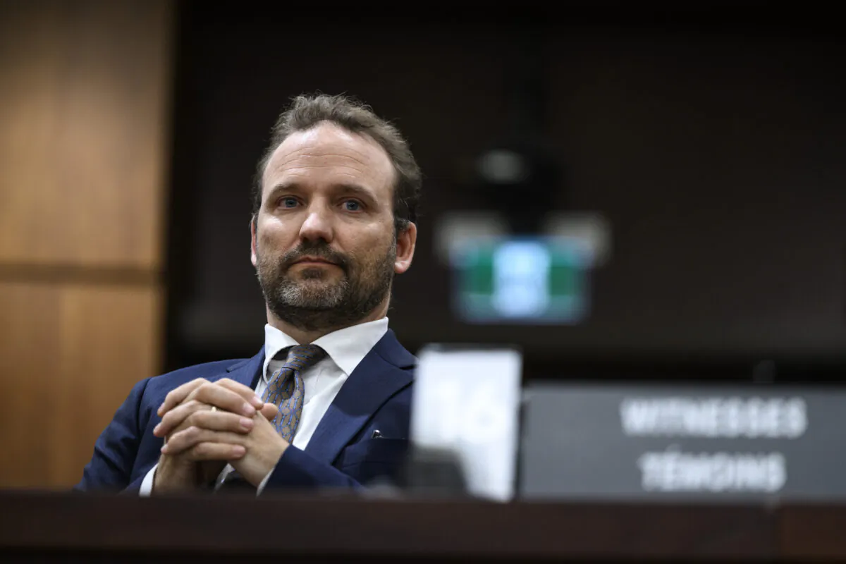 Alexandre Trudeau, brother of Prime Minister Justin Trudeau and member of the Pierre Elliott Trudeau Foundation, prepares to appear before the Standing Committee on Access to Information, Privacy and Ethics, studying foreign interference, on Parliament Hill in Ottawa, on May 3, 2023. (Justin Tang/The Canadian Press)