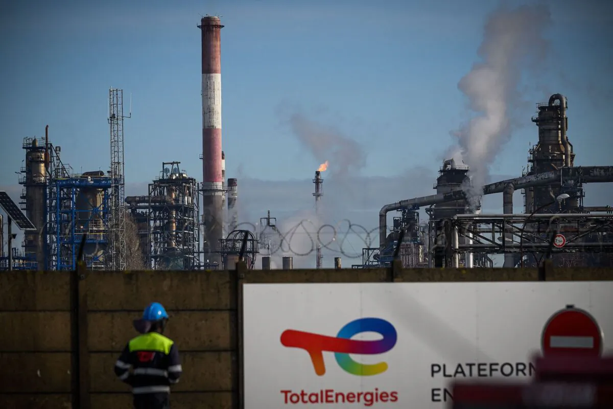 TotalEnergies oil refinery in Donges, western France on Jan. 20, 2023. (Loic Venance/AFP via Getty Images)