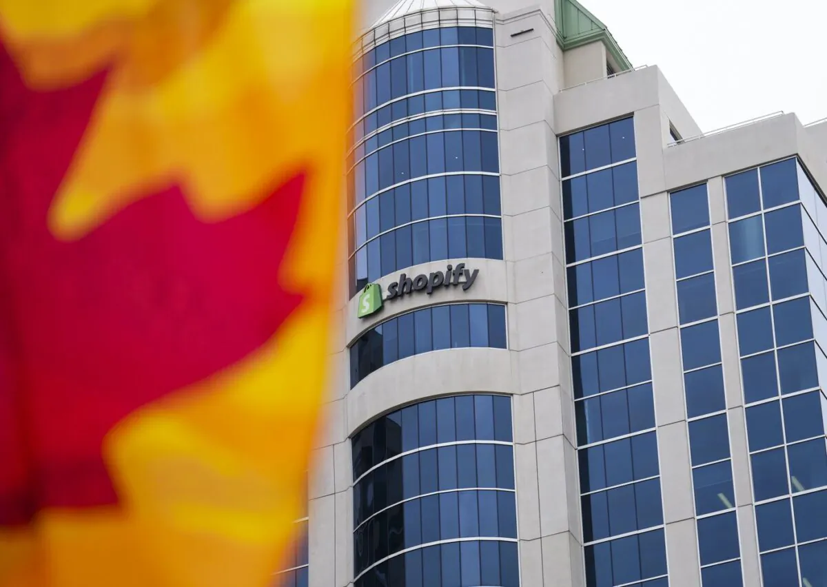 Shopify Inc. headquarters signage in Ottawa on May 3, 2022. (The Canadian Press/Sean Kilpatrick)