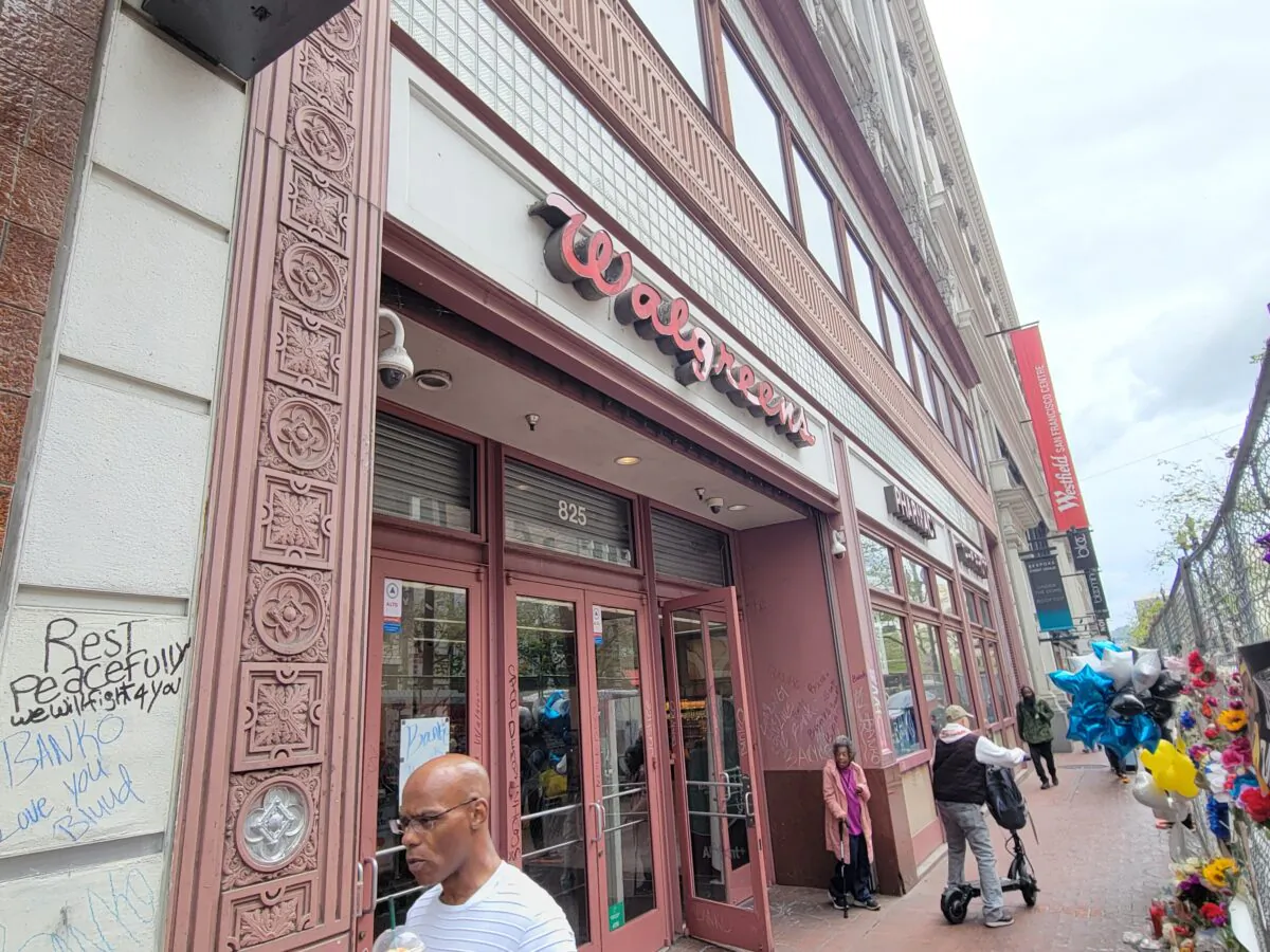 A Walgreens in downtown San Francisco on May 3, 2023. (Jason Blair/The Epoch Times)