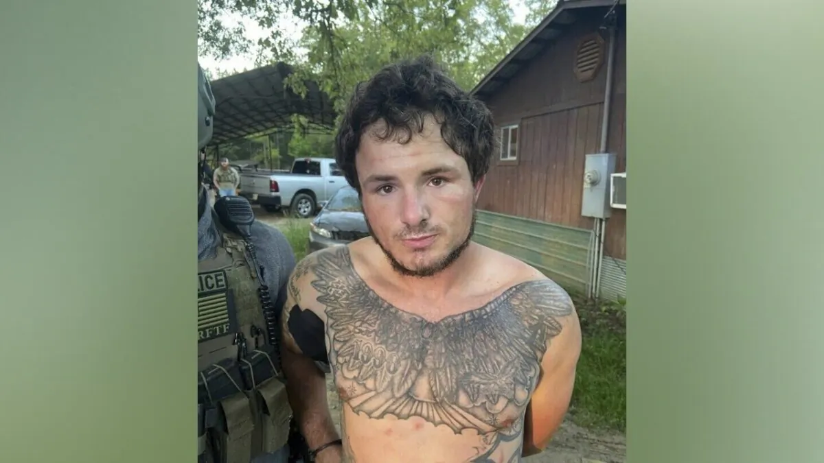 Corey Harrison taken into custody in Crystal Springs, Miss., on May 4, 2023. (Hinds County Sheriff's office via AP)