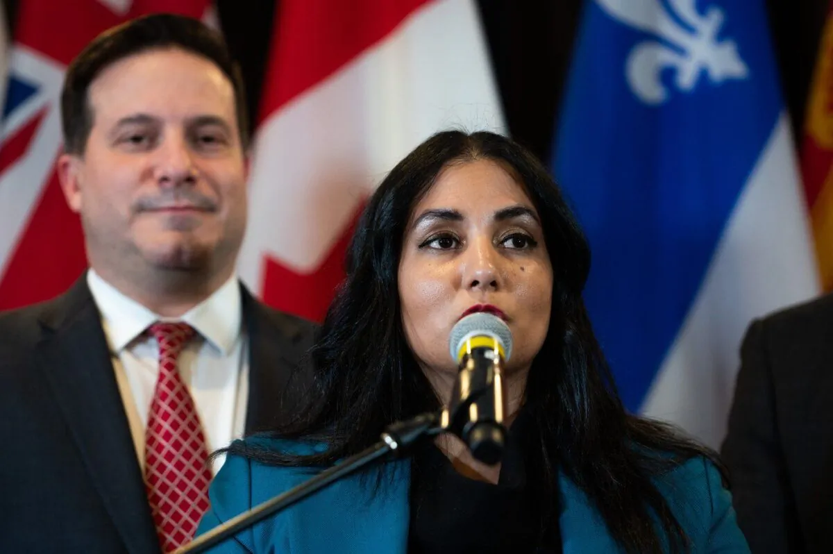 Sharma speaks during a ministers meeting in Ottawa, on March 10, 2023. (The Canadian Press/Spencer Colby)
