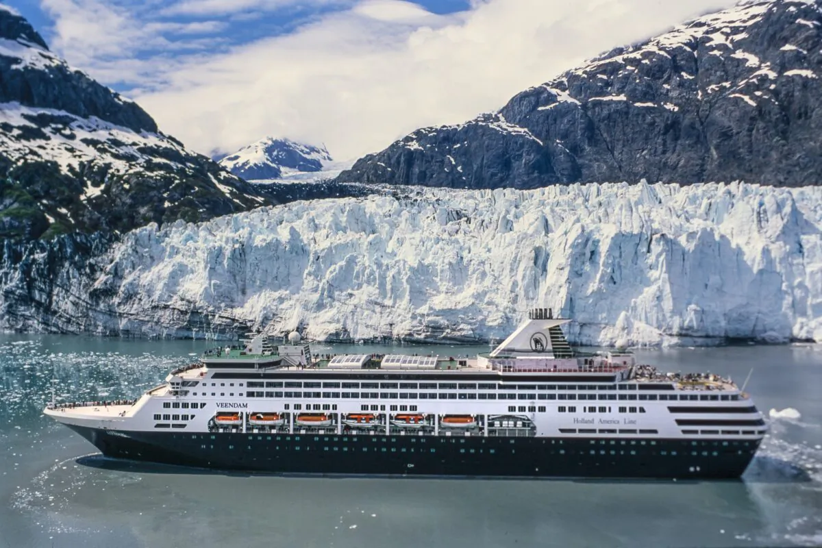 A cruise ships sails past an Alaskan glacier. (Russ Heinl/Dreamstime/TNS)