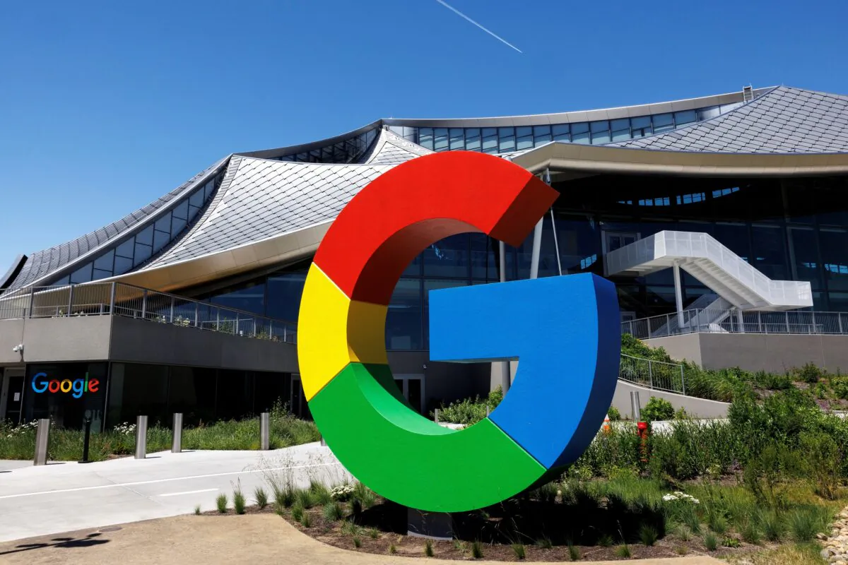 An exterior view of building BV100, during a tour of Google's new Bay View Campus in Mountain View, Calif., on May 16, 2022. (Peter DaSilva/Reuters)