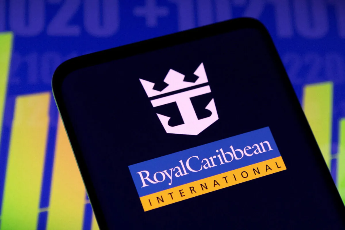 Royal Caribbean logo and stock graph are seen in an illustration taken on May 3, 2022. (Dado Ruvic/Illustration/Reuters)
