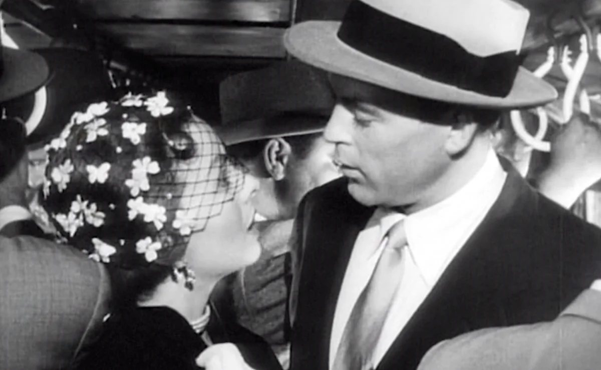 A screenshot of the trailer for “The Model and the Marriage Broker” from 1951. (Public Domain)