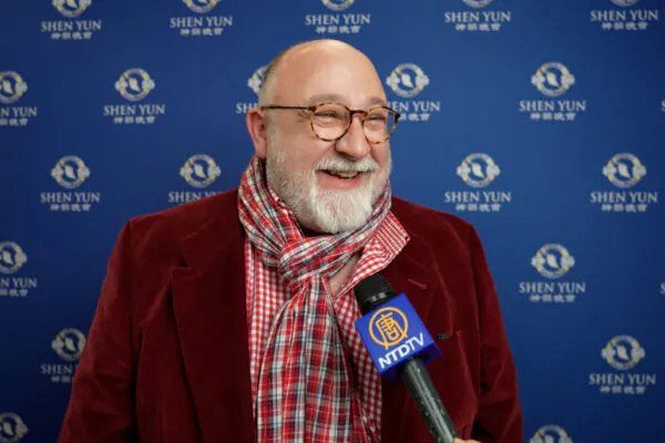 Shen Yun is "another vision of dance, it's a vision that is more complete, more complex," said Dominique Dolé, a company director, attending Shen Yun at the Palais des Congrès in Paris on April 29, 2023. (NTD)