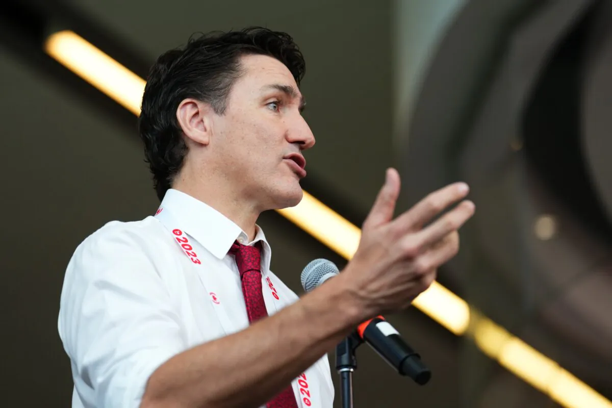 Prime Minister Justin Trudeau speaks to reporters at the Liberal party convention in Ottawa on May 5, 2023. (Sean Kilpatrick/The Canadian Press)