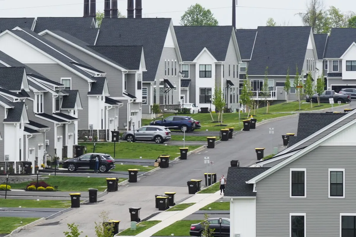 A development of new homes in Eagleville, Pa., is shown on Friday, April 28, 2023. The Federal Reserve's rate hikes have led to higher costs for many loans, from mortgages and auto purchases to credit cards and corporate borrowing, and have heightened the risk of a recession. (Matt Rourke/AP)