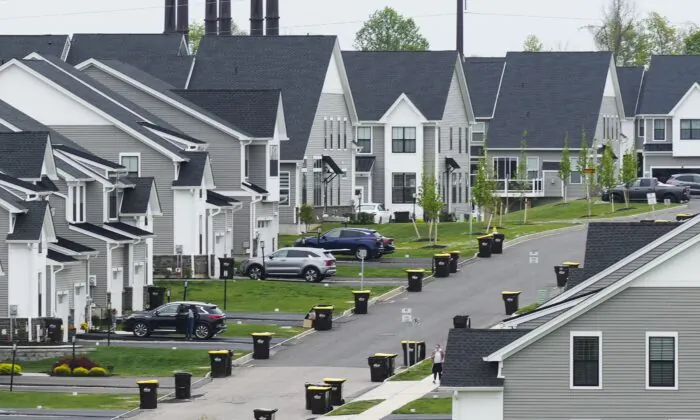 A development of new homes in Eagleville, Pa., is shown on Friday, April 28, 2023. The Federal Reserve's rate hikes have led to higher costs for many loans, from mortgages and auto purchases to credit cards and corporate borrowing, and have heightened the risk of a recession. (Matt Rourke/AP)