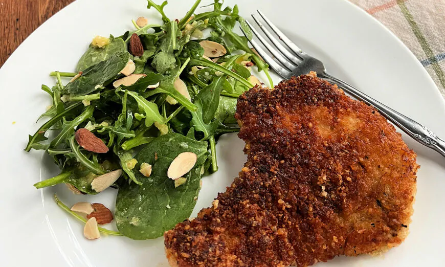 Crispy Pork Chops With Arugula Salad