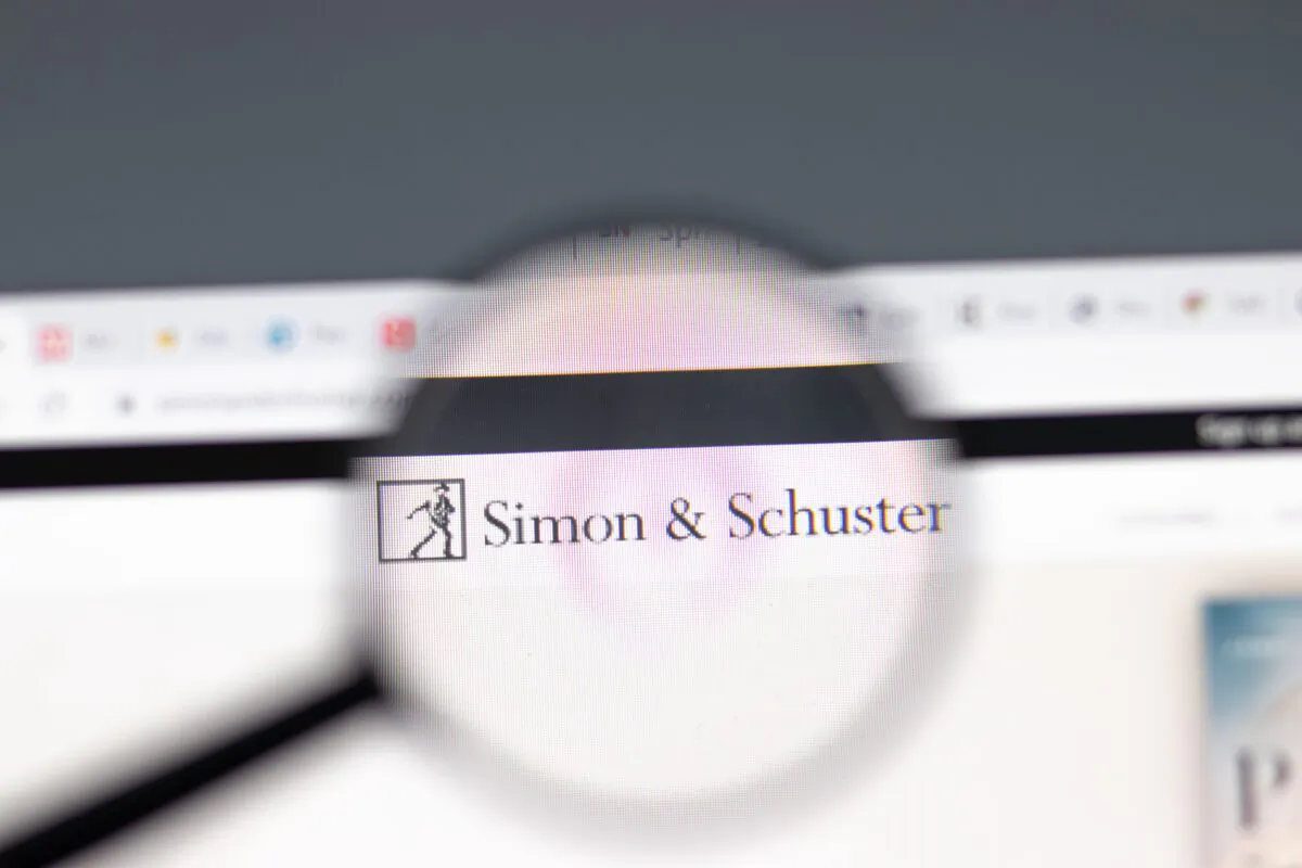 The Simon & Schuster website in a photo of a browser taken in New York on Feb. 15, 2021. (Postmodern Studio/Shutterstock)