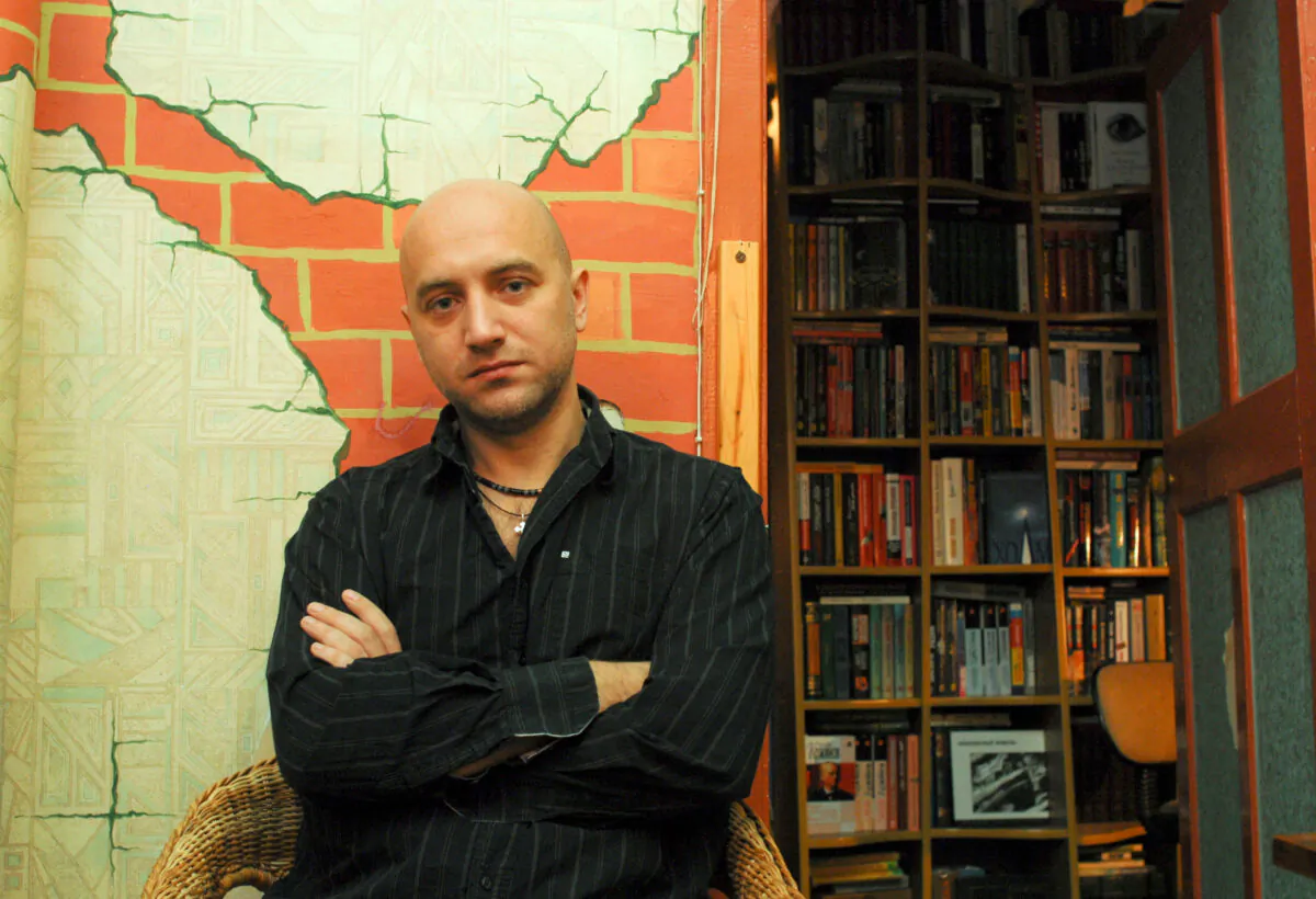 Russian writer Zakhar Prilepin poses for a picture in his flat in Nizhny Novgorod, Russia, on Dec. 6, 2008. (Mikhail Beznosov/Reuters)