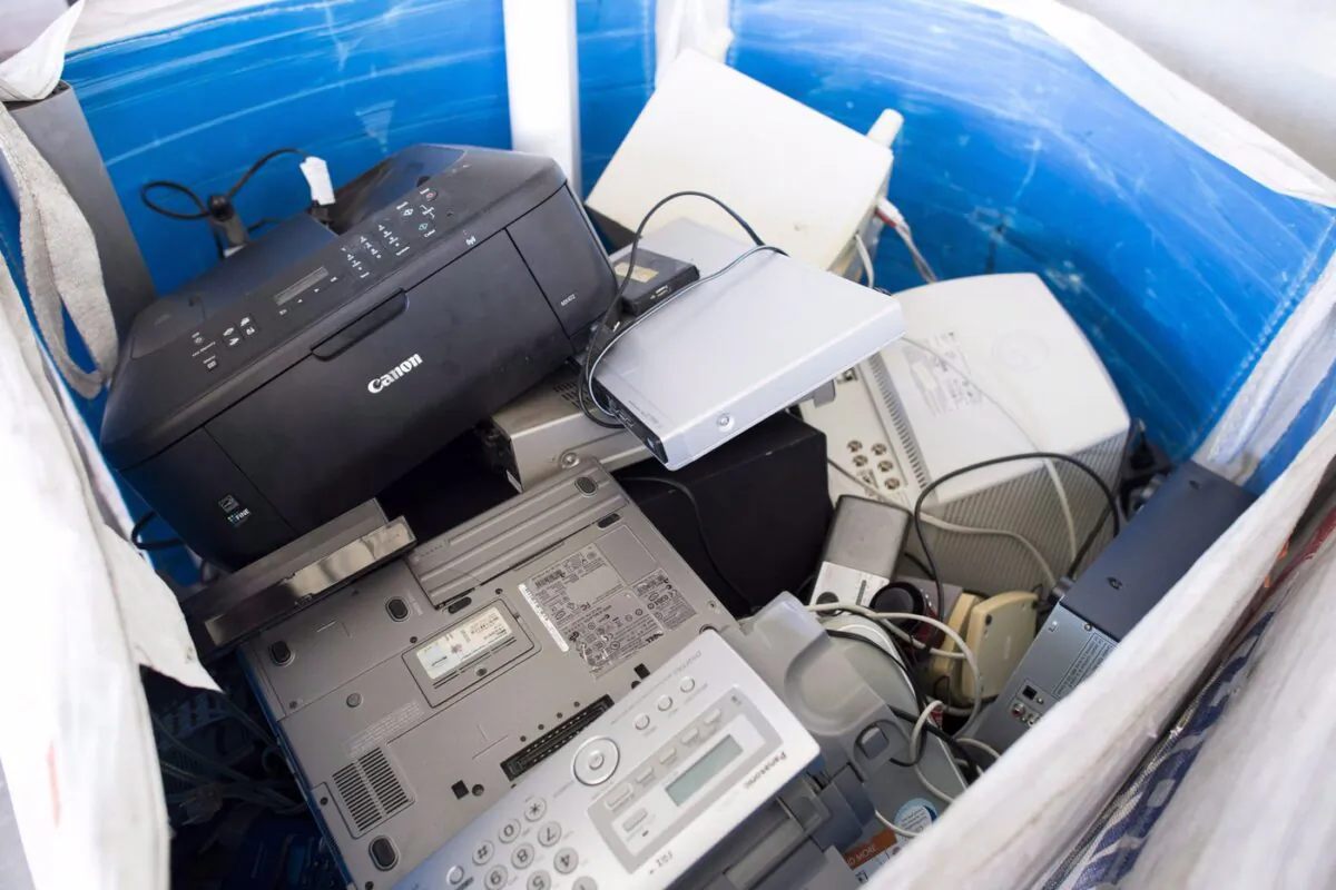 Wires and electronic e-waste is pictured at the North Vancouver, recycle depot, on Oct. 4, 2018. (The Canadian Press/ Jonathan Hayward)