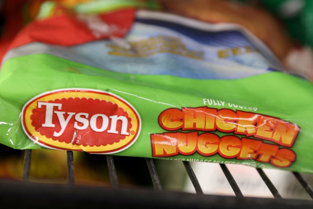 Packets of Tyson Chicken Nuggets, a brand owned by Tyson Foods, Inc., in a store in Manhattan, New York, on Nov. 15, 2021. (Andrew Kelly/Reuters)