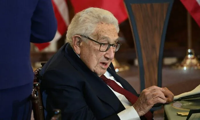 Former US Secretary of State Henry Kissinger attends a luncheon at the US State Department in Washington on Dec.1, 2022. (Roberto Schmidt/AFP via Getty Images)