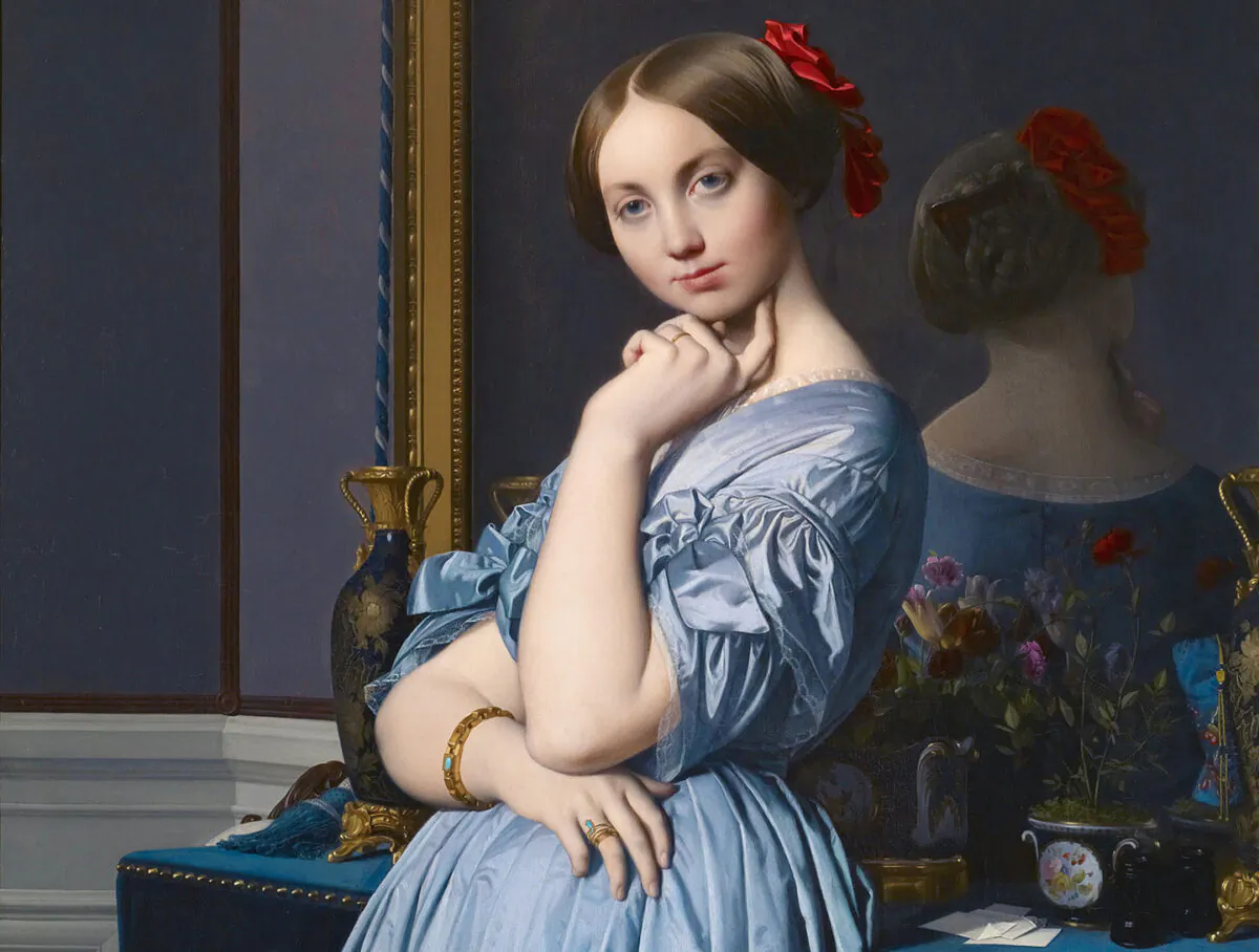 Detail from "Louise, Princesse de Broglie, Later the Comtesse d’Haussonville," 1845, by Jean-Auguste-Dominique Ingres. The Frick Collection, New York City. (Public Domain)