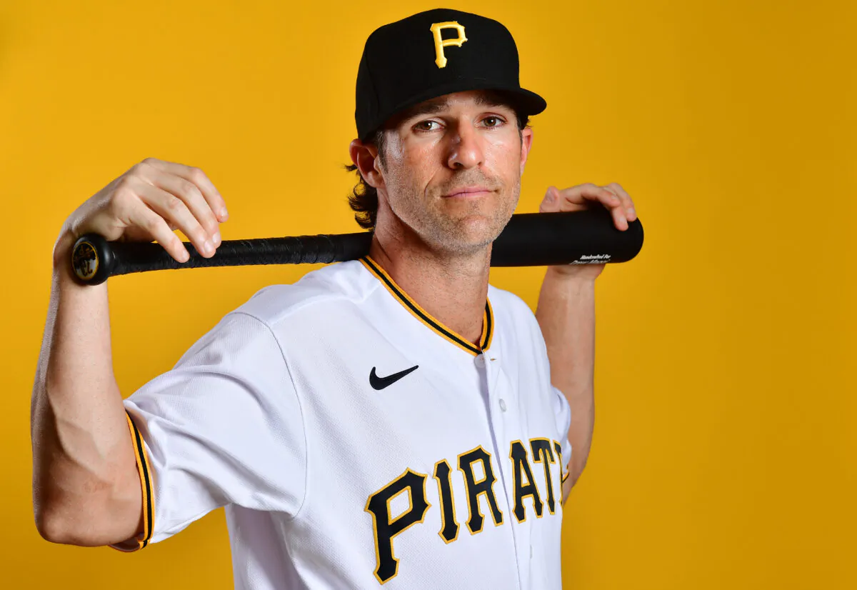 Drew Maggi of the Pittsburgh Pirates poses for a portrait during the 2023 Pittsburgh Pirates Photo Day at Pirate City, in Bradenton, Fla., on Feb. 22, 2023. (Julio Aguilar/Getty Images)