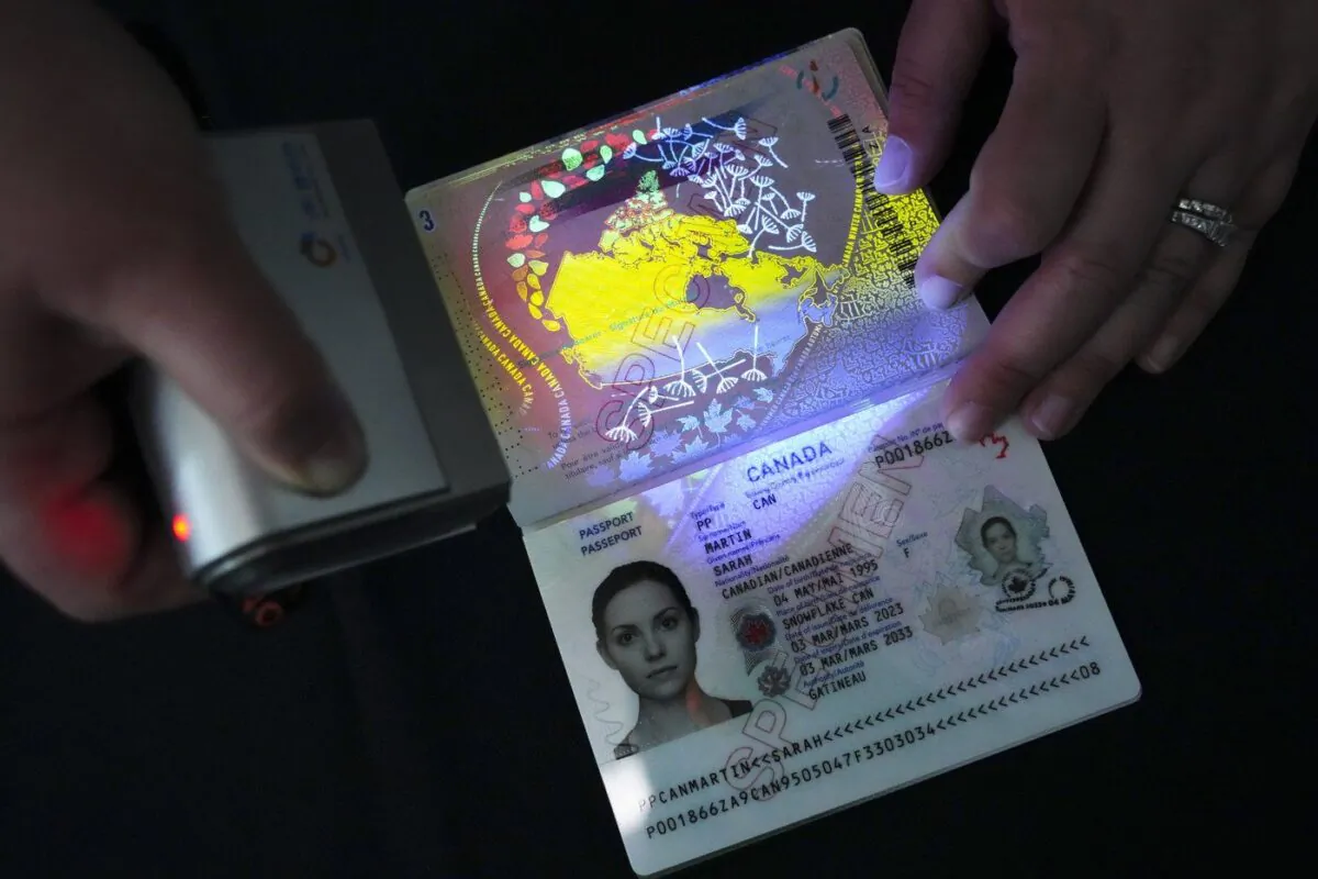 The new Canadian passport is unveiled at an event at the Ottawa International Airport in Ottawa on May 10, 2023. (The Canadian Press/Sean Kilpatrick)
