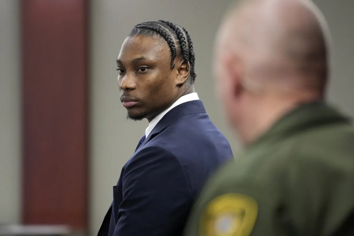 Former Las Vegas Raiders player Henry Ruggs appears in court in Las Vegas on May 10, 2023. (John Locher/AP Photo)