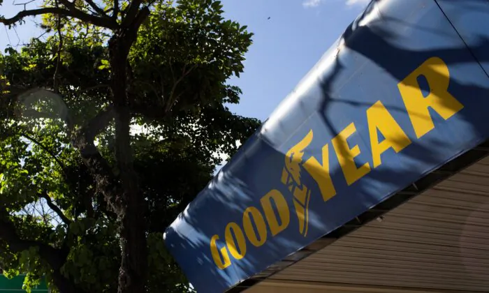 The Goodyear logo at a tire workshop in Caracas, Venezuela, on Dec. 10, 2018. (Manaure Quintero/Reuters)