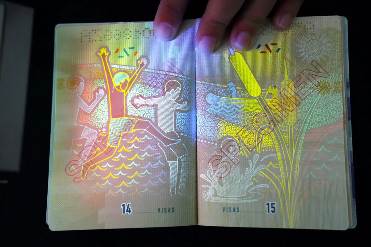 The new Canadian passport is unveiled at an event at the Ottawa International Airport on May 10, 2023. (The Canadian Press/Sean Kilpatrick)