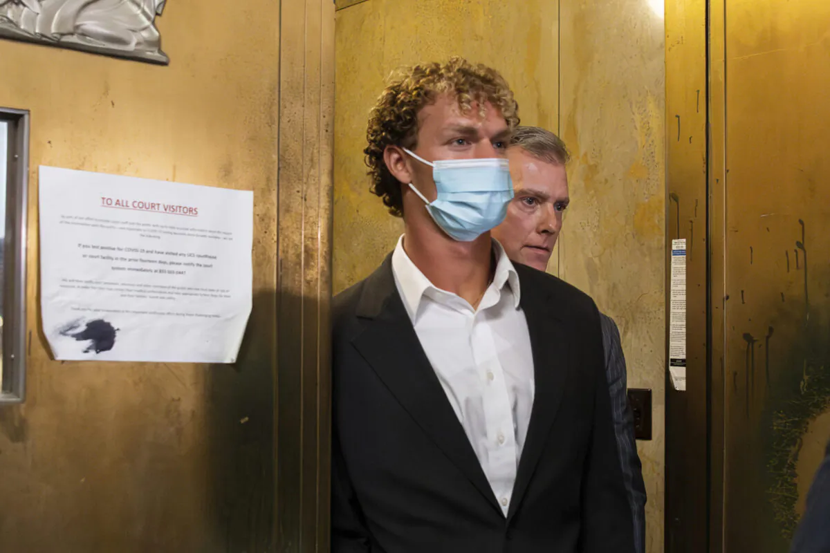 Daniel Penny leaves Manhattan Criminal Court in New York on May 12, 2023. (Brittainy Newman/AP Photo)
