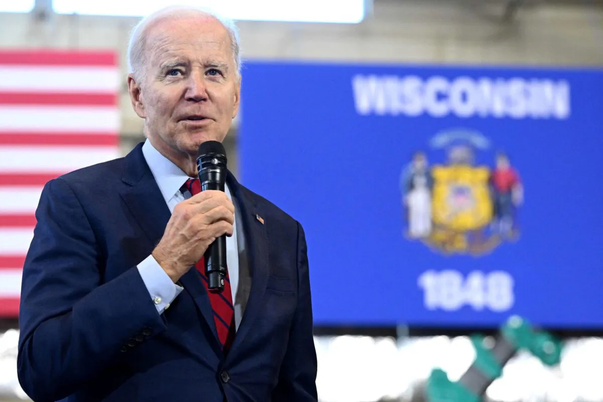 President Joe Biden speaks about his economic plan at LIUNA Training Center in DeForest, Wis., on Feb. 8, 2023. (Mandel Ngan/AFP via Getty Images)