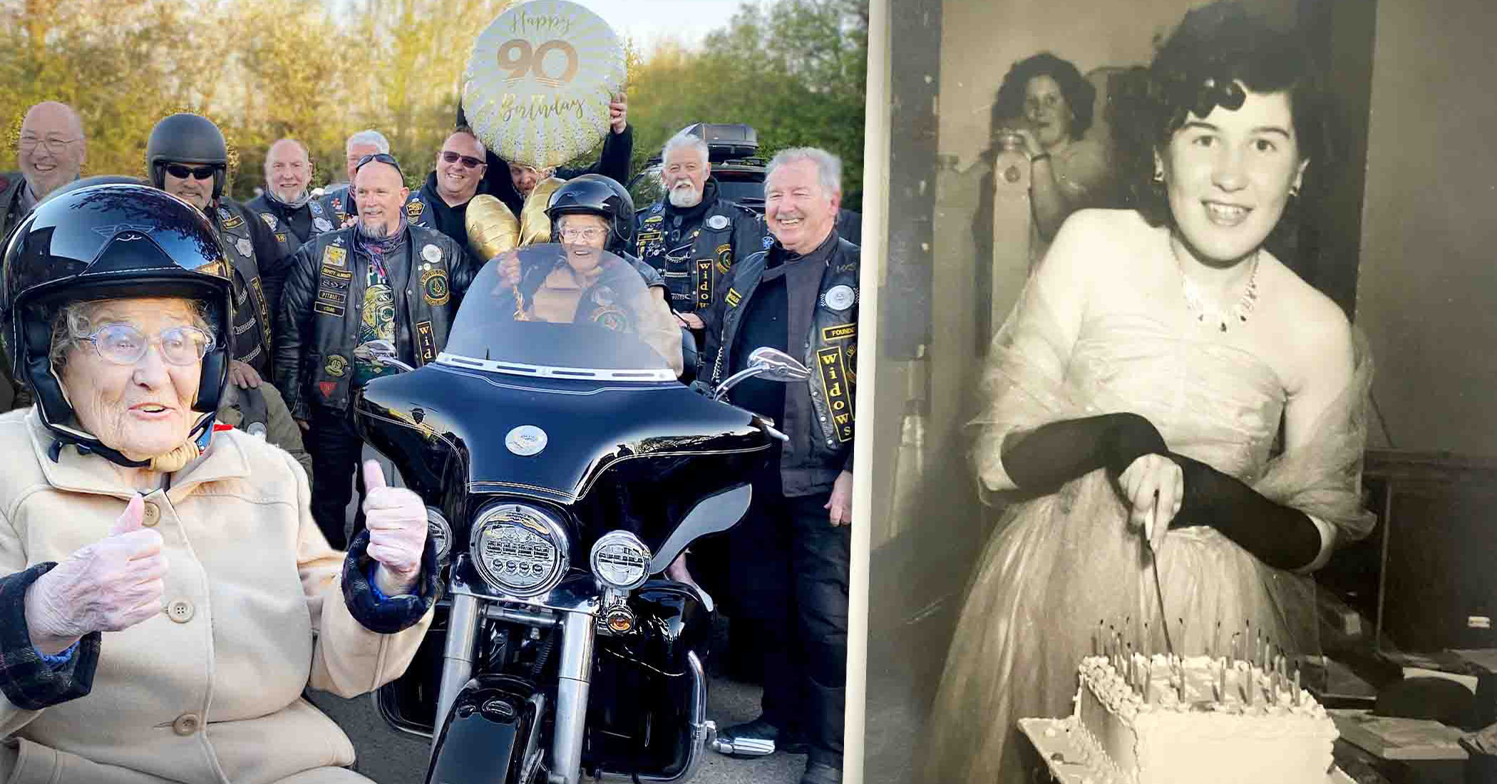 Great-grandma turns 90, gets birthday wish to ride a Harley again—thanks to local UK biker gang